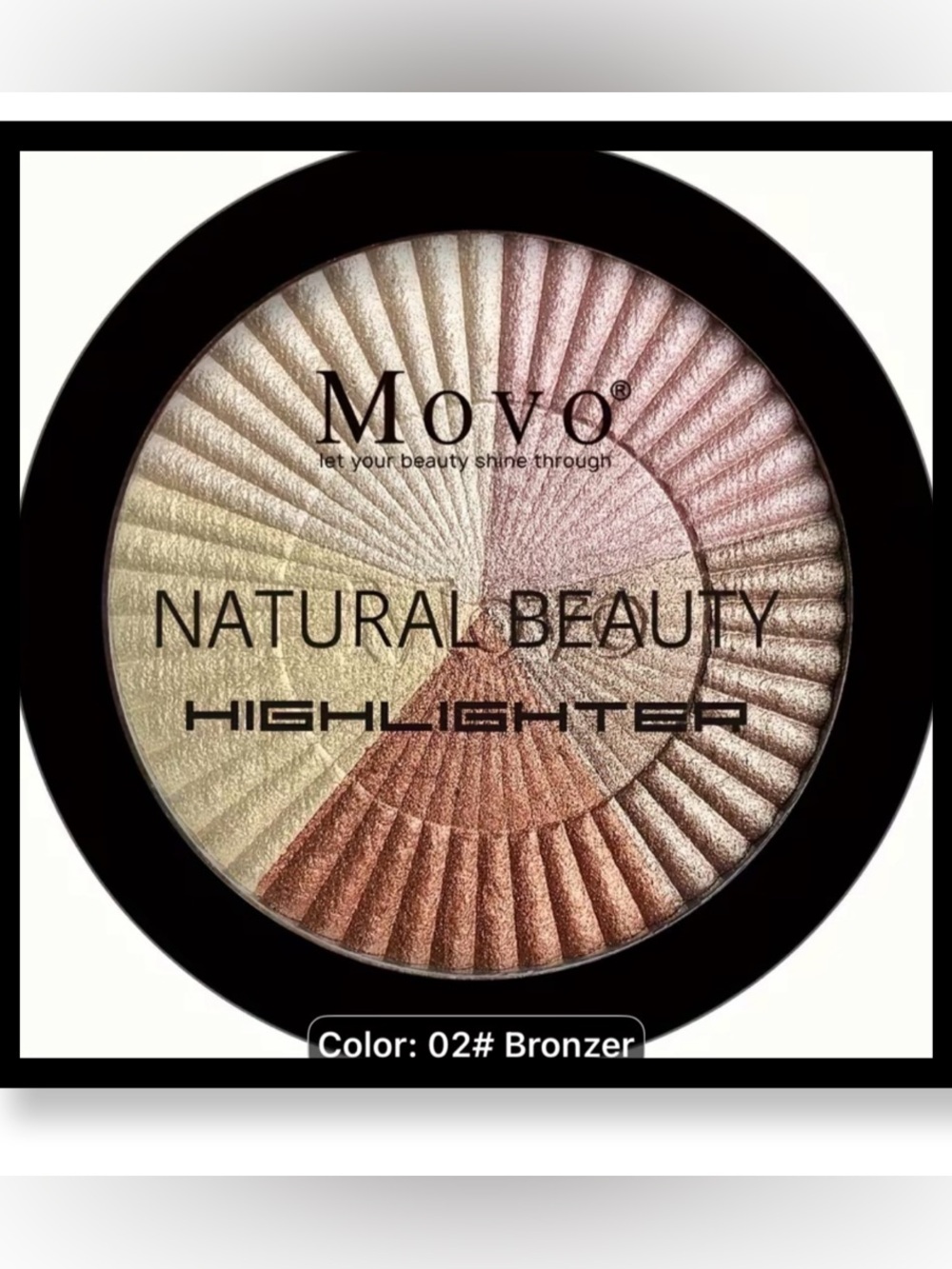 2/$14-MOVO Multi-Tone Radiant Highlighter Palette - Gold, Pink, Bronze